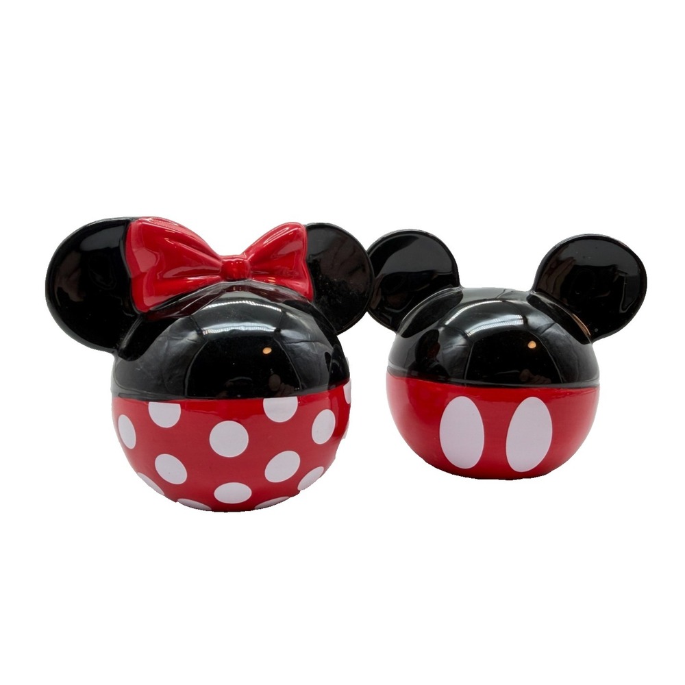 Official Disney Mickey & Minnie Mouse Ceramic Round Salt & Pepper Shakers Set